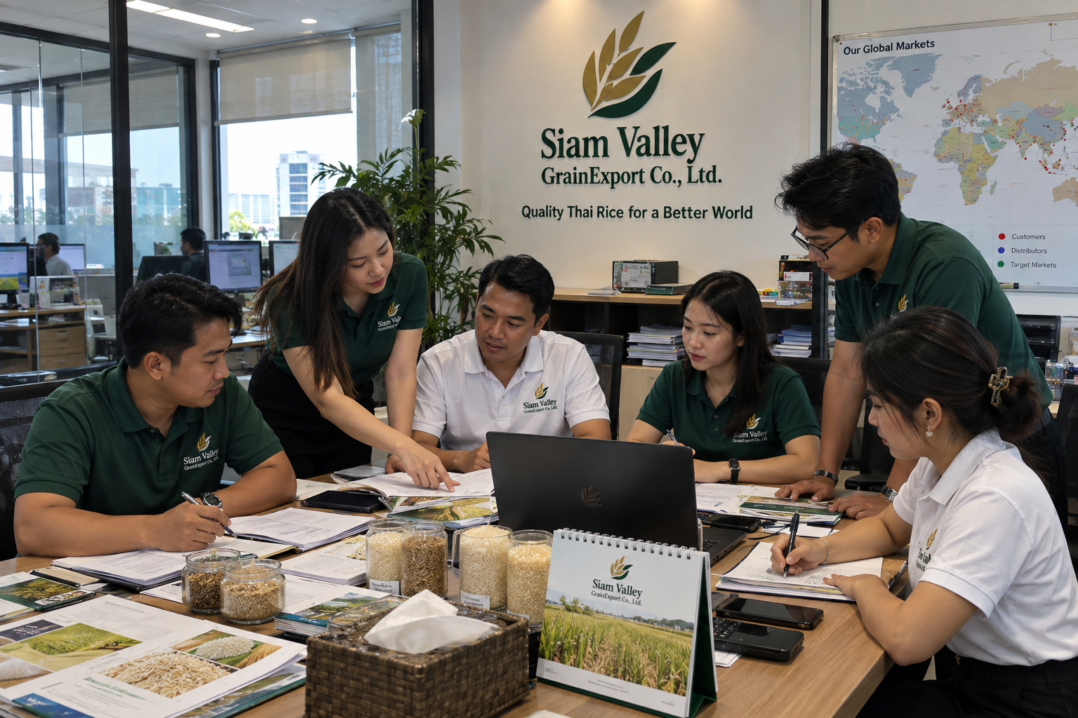 Our export team, Siam Valley Grain Export