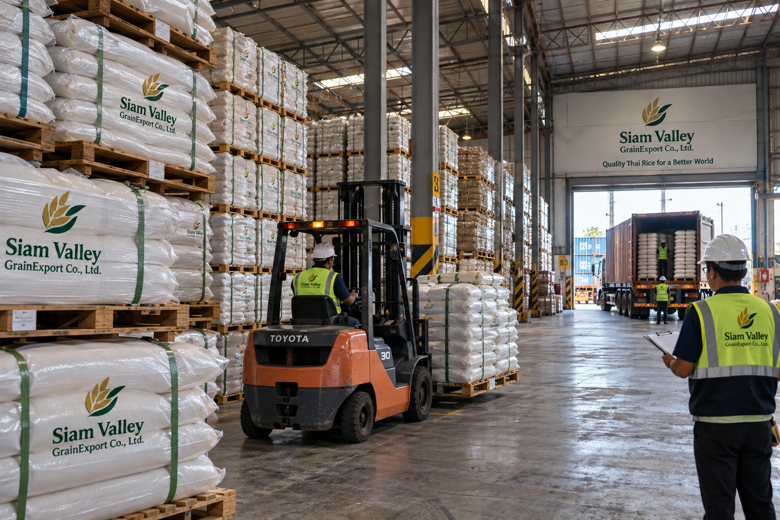Rice storage and packing, Siam Valley Grain Export
